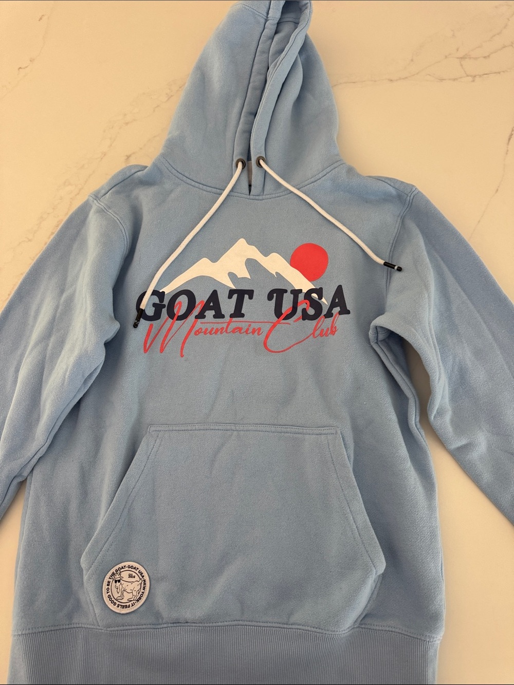 GOAT USA Mountain Club Light Blue Hoodie Adult Small